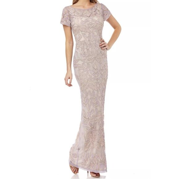 JS Collections HOCO Prom Formal Dress Gown Beaded Sequin Violet sz 12 Gatsby - Picture 1 of 16